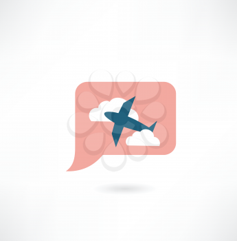 plane with clouds icon