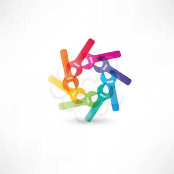 Color circle wrench icon
