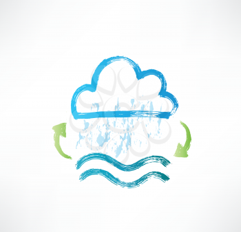 Brush water cycle icon.