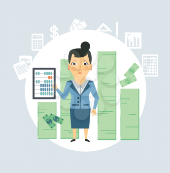 accountant counting money illustration