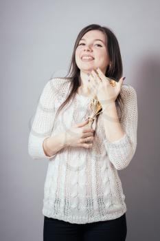 girl with a prize trophy