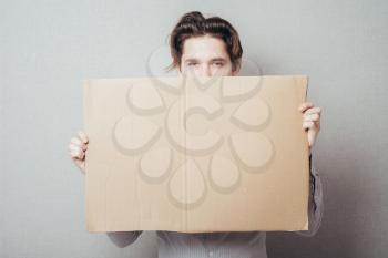 a man with a clean carton Inscription