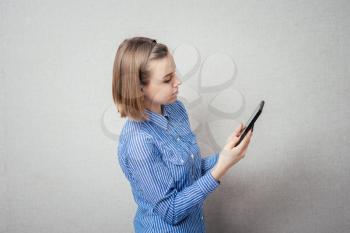 Woman using digital tablet computer