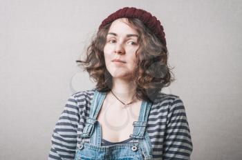 friendly smiling young woman portrait studio shot