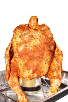 Roasted Chicken isolated on a white background. 