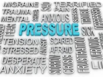 3d image Pressure concept word cloud background. Business concept