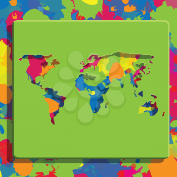Royalty Free Clipart Image of a Multicolored Map