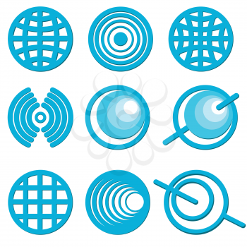 Royalty Free Clipart Image of Blue Icons