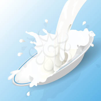 Royalty Free Clipart Image of Milk Being Poured