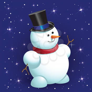 Royalty Free Clipart Image of a Snowman