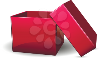 Illustration Open red box on a white background