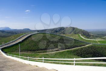 Royalty Free Photo of a Road Through a Mountain