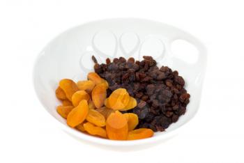 Royalty Free Photo of a Bowl of Apricots and Raisins
