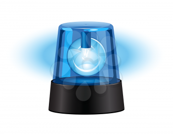 Royalty Free Clipart Image of a Blue Flashing Light