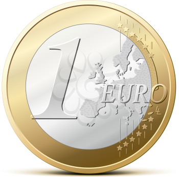 Royalty Free Clipart Image of a One Dollar Euro