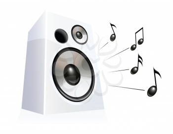 Royalty Free Clipart Image of a Speaker Playing Music