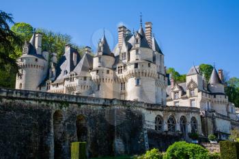 Usse castle from the garden in Loire Valley, France