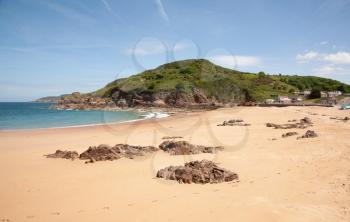 Cliffsand beach on the Island of Jersey in the English Channel
