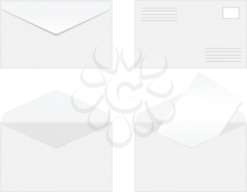 Royalty Free Clipart Image of Blank Envelopes