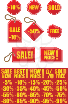 Royalty Free Clipart Image of Discount Labels