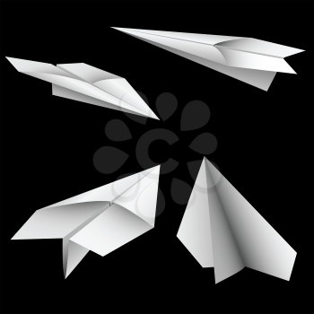 Royalty Free Clipart Image of Paper Planes