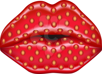 Royalty Free Clipart Image of Strawberry Lips