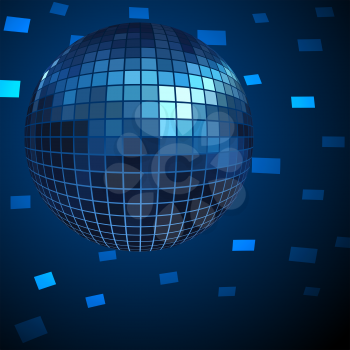 Blue Disco ball vector background. EPS10 file.