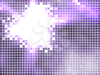 Abstract  violet mosaic horizontal vector background with copy space.