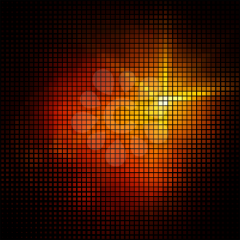 Abstract  orange light mosaic square background with copy space.