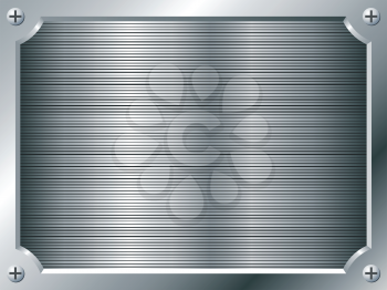 Blank metal plate vector background.
