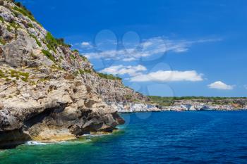 Menorca island south coast scenery, Spain.