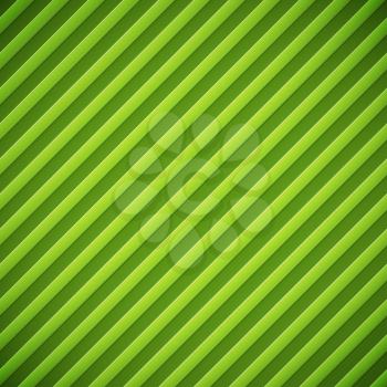 Abstract diagonal bumped stripes green  vector background.
