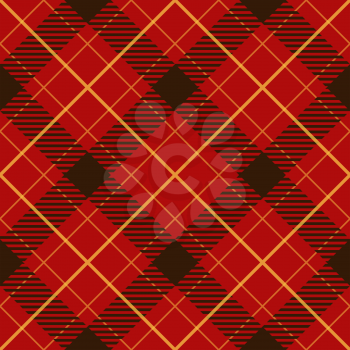 Seamless red diagonal plaid vector pattern.