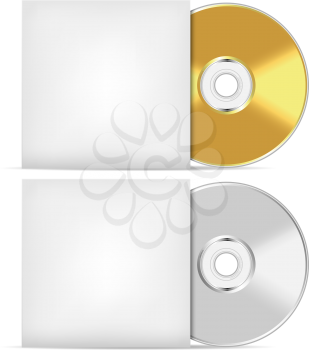 Blank CD or DVD advertising vector template.