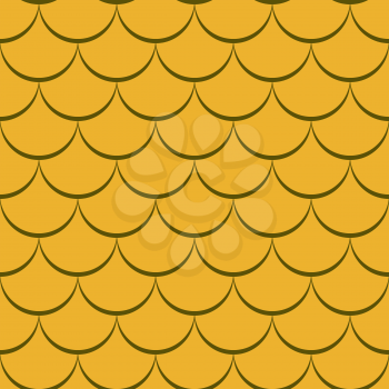 Abstract seamless yellow fish scale vector pattern.