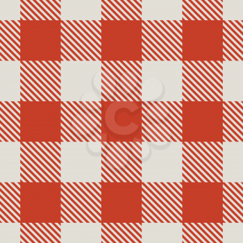 Seamless red and white tablecloth vector pattern. 