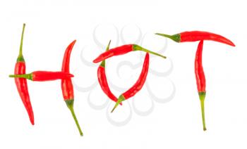 Royalty Free Photo of The Word Hot Formed With Hot Peppers
