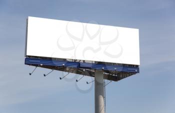 Big empty billboard over blue sky background
