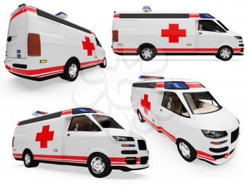 Royalty Free Clipart Image of Ambulances