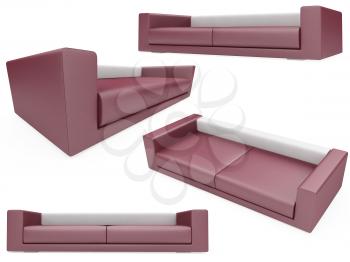 Royalty Free Clipart Image of a Bunch of Couches