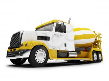 Royalty Free Clipart Image of a Concrete Mixer Truck