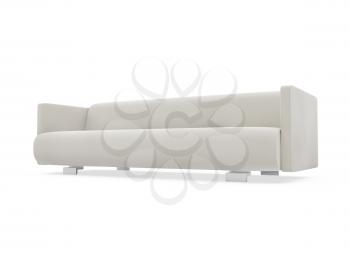 Royalty Free Clipart Image of a White Couch