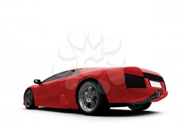 Royalty Free Clipart Image of a Red Ferrari