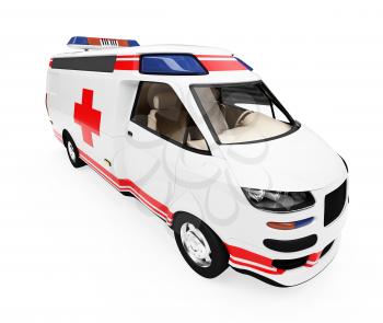 Royalty Free Clipart Image of an Ambulance