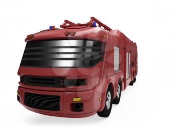 Royalty Free Clipart Image of a Futuristic Firetruck