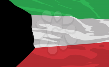 Royalty Free Clipart Image of the Flag of Kuwait