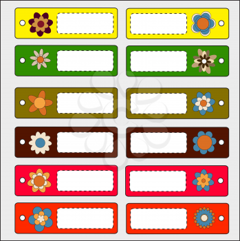Royalty Free Clipart Image of Floral Tags