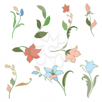 Royalty Free Clipart Image of a Bunch of Flowers