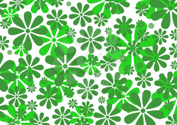 Royalty Free Clipart Image of a Green Daisy Background