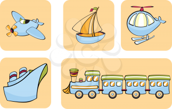 Royalty Free Clipart Image of Transportation Icons